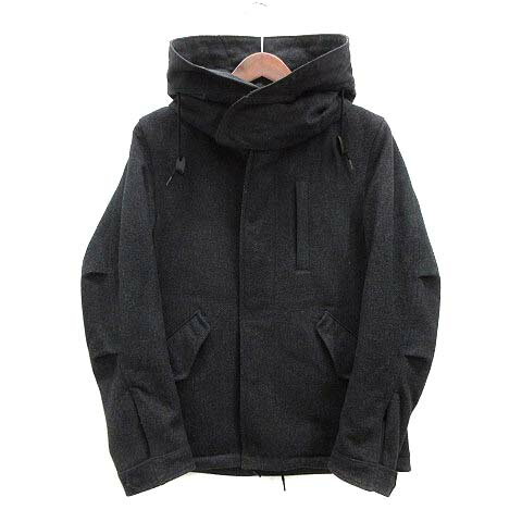 【中古】グリーンレーベルリラクシング ユナイテッドアローズ green label relaxing ウール ショート モッズコート 中綿 チャコールグレー XS 3225-149-1931 メンズ 【ベクトル 古着】 241031