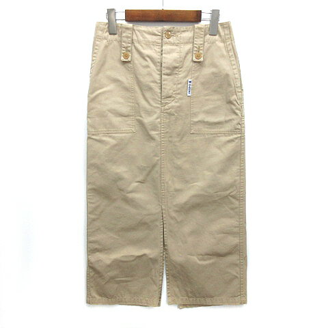 【中古】シェーブル CHEVRE ベイカー ロング スカート スリット ベージュ 36 SEH9076 レディース 【ベ..