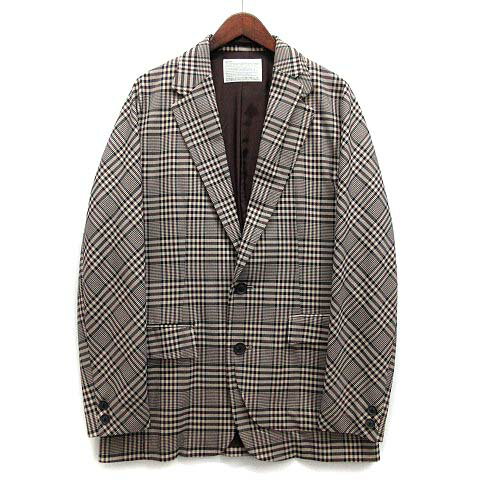 【中古】カラー kolor 2023SS T/R サージ チェック ジャケット ワイドパンツ 上下 セットアップ ブラウン系 2 1 美品 メンズ 【ベクトル 古着】 241205