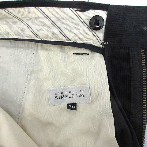 【中古】シンプルライフ SIMPLE LIFE コーデュロイ パンツ ワンタック ブラック 黒 79 メンズ 【ベクトル 古着】 250318