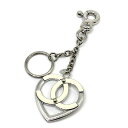【中古】シャネル CHANEL ココマーク ハート キーホルダー キーリング 09C ホワイト シルバー 美品 レディース 【ベクトル 古着】 250321