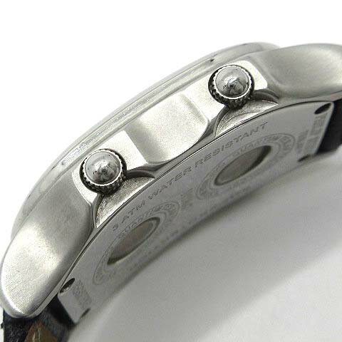 【中古】フィリップスタイン Philip Stein テスラ TESLAR デュアルタイム クォーツ 腕時計 ローマン ブラック 黒 電池交換済 【ベクトル 古着】 250326