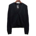 【中古】セオリー Theory 新品同様 2025SS ケーブル カーディガン VNK CABLE CARDI ROUNDED COTTON 紺 ネイビー S レディース 【ベクトル 古着】 250411