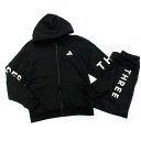 【中古】アディダス adidas ワーディング パック ルーズフィット スウェット セットアップ フレンチテリー パーカー パンツ 黒 ブラック XL 2024...