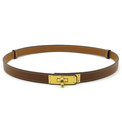 【中古】未使用品 エルメス HERMES ベルト ケリー 18 ヴォーエプソン ゴールド イエローゴールド金具 U刻印 2022年 レディース 【ベクトル 古着】 250412