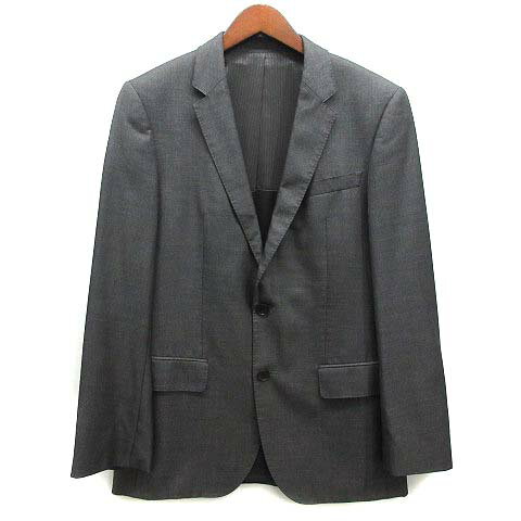 【中古】ヒューゴボス HUGO BOSS シルク ウール スーツ セットアップ 2B テーラード ジャケット パンツ グレー 44 Huge3/Genius2 メンズ 【ベクトル 古着】 250510