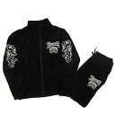 【中古】アヴィレックス AVIREX エクストララージ X-LARGE ライオン LION ベロア セットアップ ジャケット パンツ 黒 ブラック L M メン...