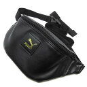 【中古】プーマ PUMA ウエストバッグ ボディバッグ PU フェイクレザー キャットロゴ 黒 金 ブラック ゴールド 美品 【ベクトル 古着】 250419