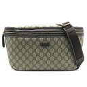 【中古】グッチ GUCCI GGスプリーム ウエストバッグ ボディバッグ PVC レザー 211110 ベージュ ブラウン メンズ 【ベクトル 古着】 2504...