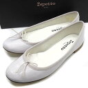 【中古】未使用品 レペット Repetto サンドリオン バレリーナ フラット シューズ バレエ パテント ARUM 白 オフホワイト 35.5 約23cm V...