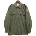 【中古】SCHWARZ SULZBACH 80's ドイツ軍 ユーティリティ フィールド シャツ ミリタリー OD オリーブドラブ 41/42 メンズ 【ベクト...