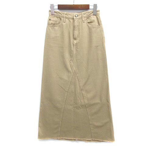 【中古】ヘルシーデニム Healthy denim LONG SLIT ロング スリット スカート ベージュ XS HL75026PL レディース 【ベクトル 古着】 250521
