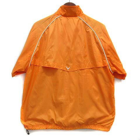 【中古】キャロウェイ CALLAWAY ハーフジップ 半袖 ウィンドブレーカー ジャケット ゴルフウェア オレンジ L メンズ 【ベクトル 古着】 250606