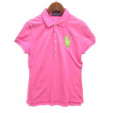 【中古】ラルフローレン RALPH LAUREN ビッグポニー 鹿の子 ポロシャツ 半袖 ピンク M レディース 【ベクトル 古着】 250627