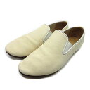 【中古】アルコレッタ パドローネ ARCOLLETTA PADRONE インステップ サイドゴア レザー シューズ スリッポン INSTEP GORE SHOES アイボリー 41 約26.5cm 日本製 メンズ 【ベクトル 古着】 250702