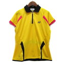 【中古】ヨネックス YONEX ベリークール ハーフジップ ポロシャツ 半袖 イエロー 黄 L テニス バドミントン レディース 【ベクトル 古着】 25070...