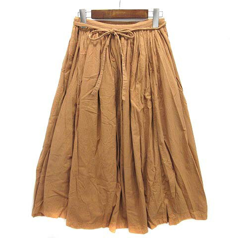 【中古】無印良品 良品計画 イディー プール IDEE POOL いろいろの服 巻き ギャザー エプロン スカート キャメル F レディース 【ベクトル 古着】 250707のサムネイル