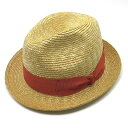 【中古】ボルサリーノ Borsalino ストローブレード パナマ ハット 中折れ 帽子 M ナチュラル オレンジ イタリア製 【ベクトル 古着】 250713