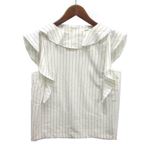 【中古】スナイデル SNIDEL ピンストライプ フリルスリーブ ブラウス プルオーバー...