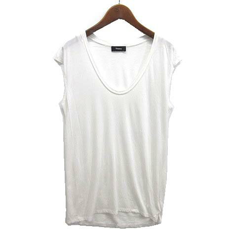 【中古】セオリー Theory フレンチスリーブ Tシャツ カットソー PLUME. JERSEY MADYA ホワイト 白 S レ..