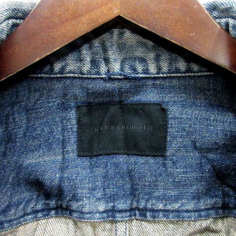【中古】ジュンハシモト junhashimoto リンクル デニム フック シャツ 長袖 13.5oz シワ USED加工 WRINKLE DENIM SHIRT U.BLUE ブルー 3 1060000005 メンズ 【ベクトル 古着】 250828