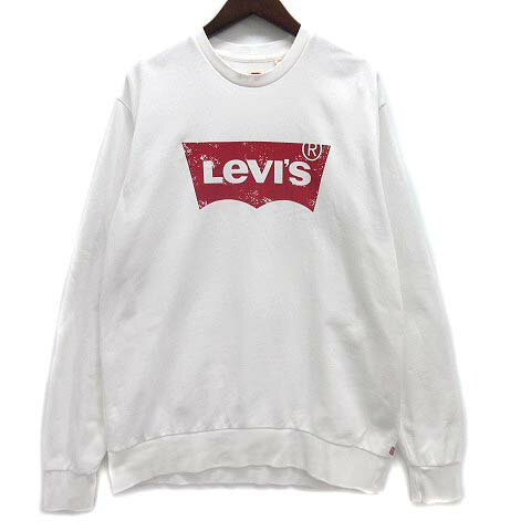 【中古】リーバイス Levi's グラフィック バットウィングロゴ クルー スウェット シャツ トレーナー 長袖 Graphic Crew Sweat Shirt ホワイト 白 L 19492-0029 メンズ 【ベクトル 古着】 250910