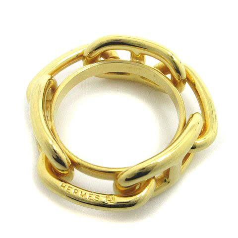 【中古】エルメス HERMES シェーヌダンクル スカーフリング ゴールド 超美品 レディース 【ベクトル 古..