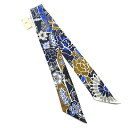 【中古】未使用品 エルメス HERMES ツイリー シルク スカーフ 紅型 ビンガタ BINGATA マリン タバック ブラン 063530S レディース 【ベクトル 古着】 250928