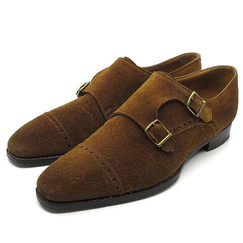 【中古】ガジアーノ&ガーリング GAZIANO&GIRLING メイフェア MAYFAIR ダブルモンク シューズ スエード ..