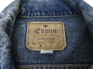 EDWIN GUARANTEED エドウィン ケミカルウォッシュ加工 デニム ジャケット Gジャン L インディゴ メンズ 【中古】【ベクトル 古着】 181203 古着 買取&販売 ベクトルイズム