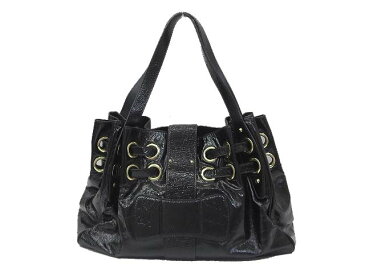 【中古】JIMMY CHOO ジミーチュウ ラモナ パテント レザー トート ショルダー バッグ ブラック レディース 【ベクトル 古着】 190215 古着 買取&販売 ベクトルイズム