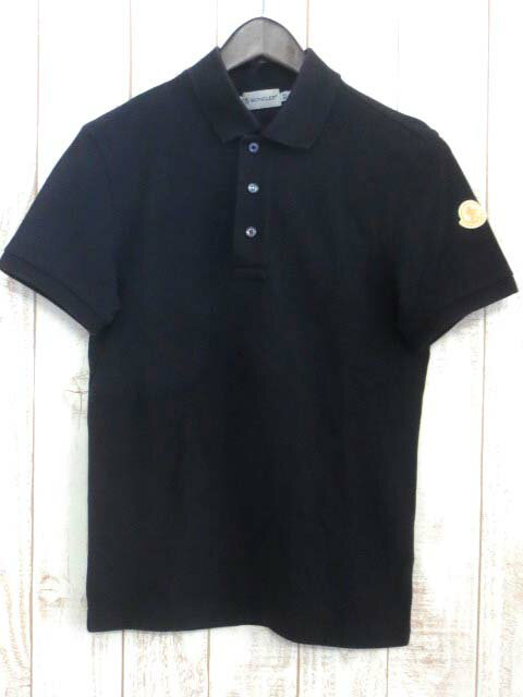 【MONCLER／モンクレール】 国内正規 半袖 ワッペン ベーシック 鹿の子 ポロシャツ XS/黒 %M46 メンズ 【ベクトル 古着】【中古】 150310