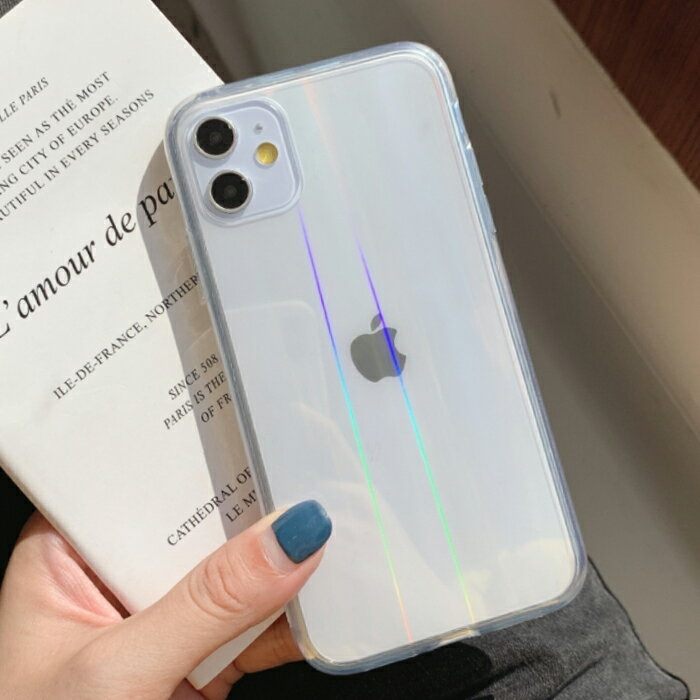 iPhone12 シリーズ オーロラ クリアケース 多機種対応 iPhone12mini iPhone12Pro iPhone12ProMax ガラス TPU ハイブリット 透明 クリア オーロラカラー iPhone11 iPhoneSE2 iPhoneX iPhone8 iPhone7 シンプル かわいい 韓国 スマホケース