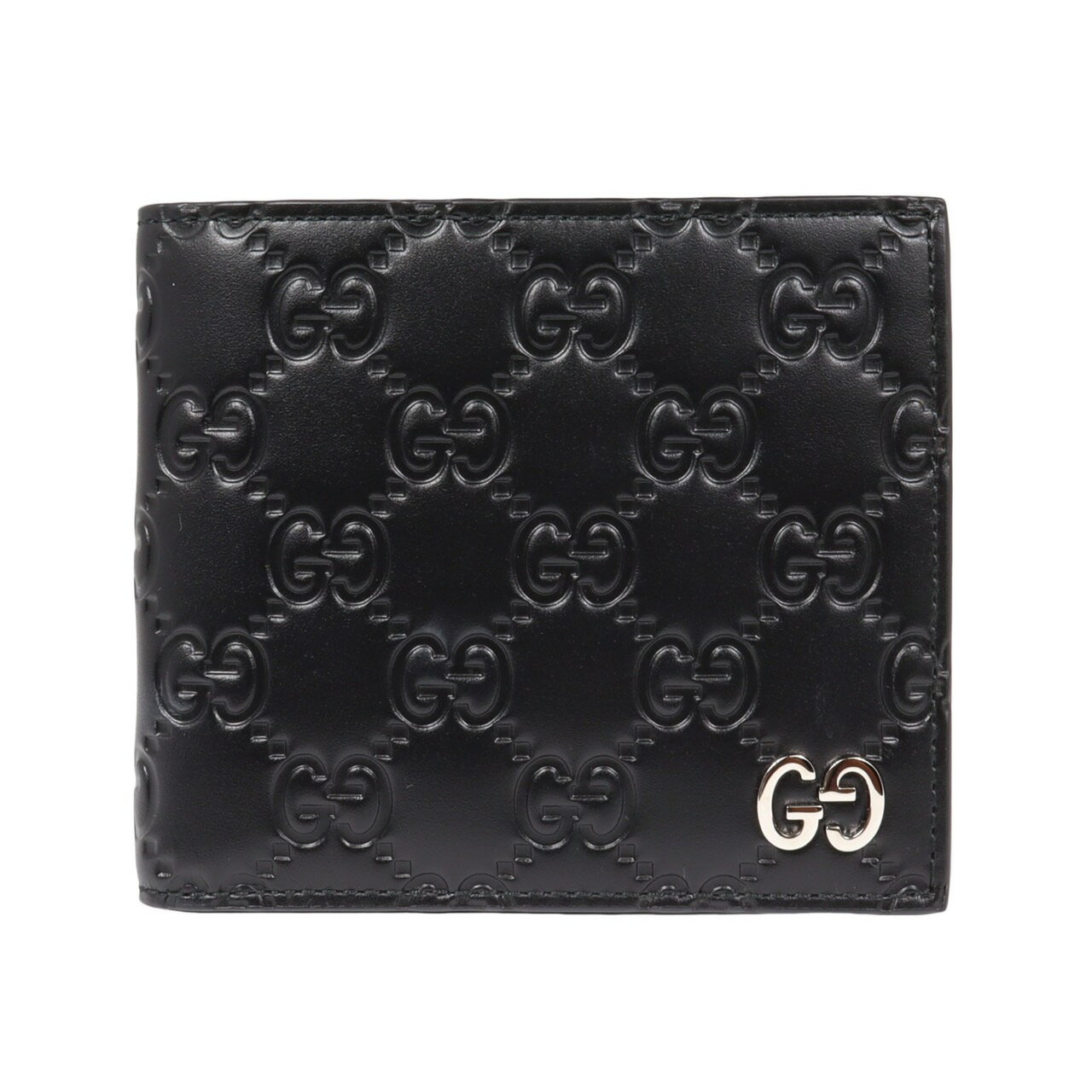 GUCCI グッチ グッチシマ シグネチャー レザー コインウォレット 473922 CWC1N 1000 ブラック 黒 二つ折り財布 コンパクト財布 財布 ウォレット おしゃれ ブランド ブランド品 送料無料 