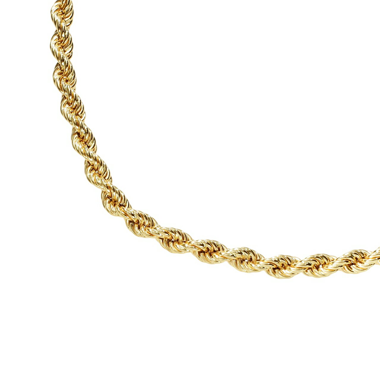 新品仕上げ UNOAERRE ウノアエレ K18 YG ロープ チェーン ネックレス 幅 4.3mm 全長 50cm 18金 イエローゴールド ジュエリー アクセサリー レディース メンズ 母の日 父の日 誕生日 プレゼント 送料無料 【中古】