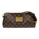 Louis Vuitton ルイヴィトン エヴァ N55213 ダミエ エベヌ ブラウン チェーン ハンドバッグ ショルダーバッグ セミショルダー ポーチ バッグ おしゃれ ブランド ブランド品 送料無料 【中古】