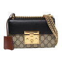 GUCCI グッチ パドロック 409487 GGスプリーム チェーン ショルダーバッグ PVC キャンバス レザー 黒 ブラック ベージュ スモール バッグ おしゃれ レディース ブランド ブランド品 送料無料 