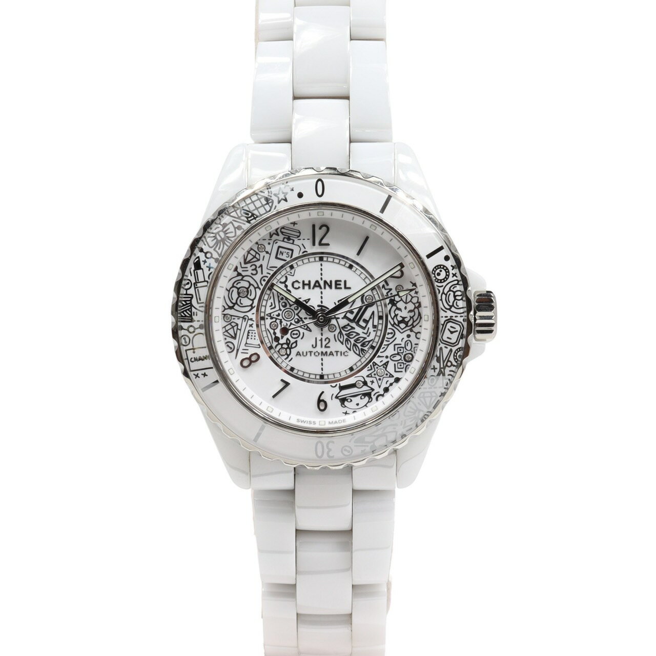 CHANEL シャネル J12 H6476 12P ダイヤモンド ホワイト セラミック SS 白 白文字盤 自動巻き 腕時計 2020本世界限定 1年間保証 時計 おしゃれ ブランド ブランド時計 誕生日 プレゼント 送料無料 