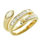 新品仕上げ K18 YG 2連 デザイン リング バケットダイヤ ダイヤモンド 1.12ct 12号 18金 イエローゴールド 指輪 ジュエリー おしゃれ アク...