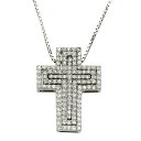新品仕上げ K18 WG Pt850 十字架 クロス ネックレス ダイヤモンド 0.50ct 0.35ct 0.15ct 40cm ホワイトゴールド プラチナ ...