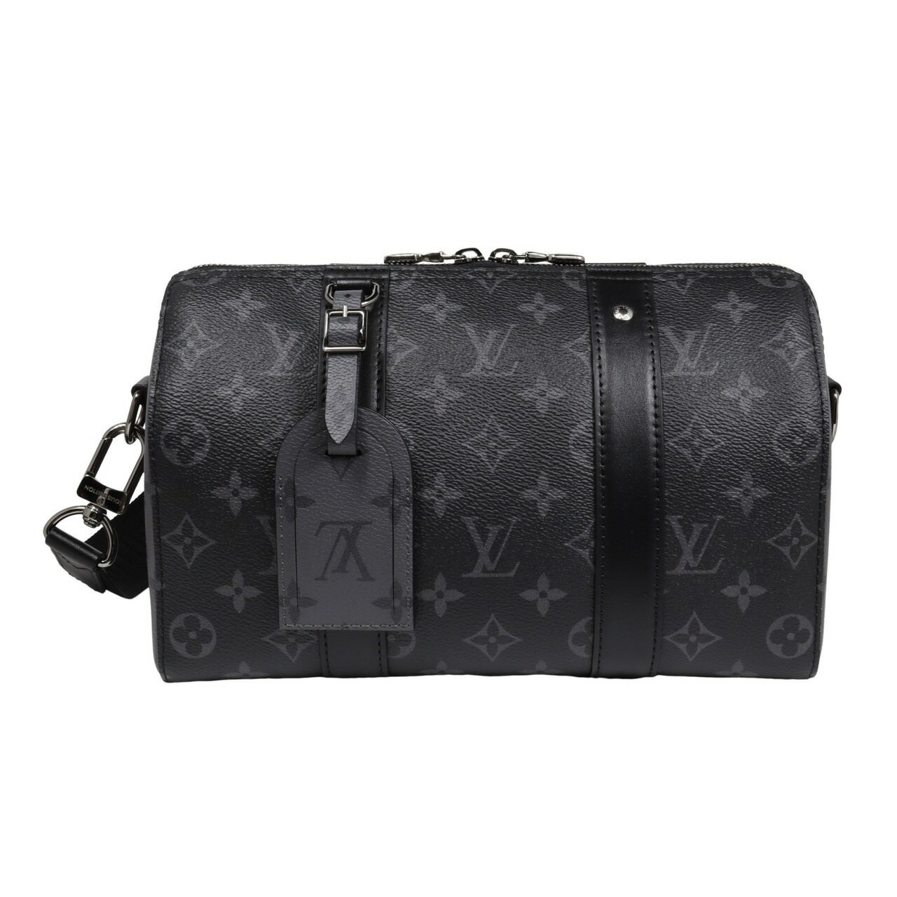 Louis Vuitton ルイヴィトン シティ・キーポル M45936 ショルダーバッグ モノグラム・エクリプス キャンバス 黒 ノワール ボストンバッグ バッグ メンズ おしゃれ ブランド ブランド品 送料無料 【中古】