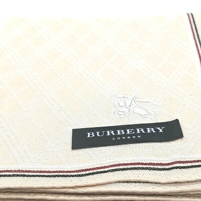 服飾雑貨　リストのブラックフライデー♪全品P10倍メール便対応OK【売れ筋】】【限定1枚】【未使用ハンカチ】BURBERRYバーバリーハンカチ【ベージュ系】｜アングル2