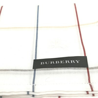 お買い物マラソン♪全品P10倍メール便対応OK【売れ筋】【未使用ハンカチ】BURBERRYバーバリーハンカチ【ホワイト系】