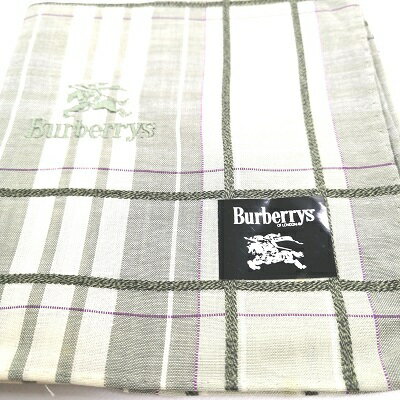 スーパーセール♪全品P10倍メール便対応OK【売れ筋】　【限定1枚】【未使用ハンカチ】burberrysハンカチ【グリーン系】