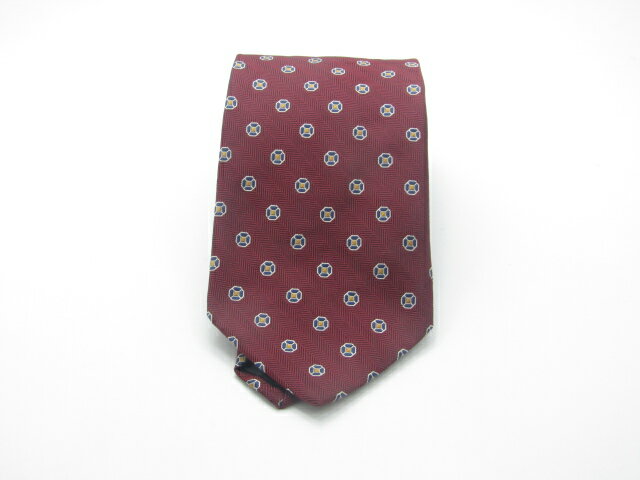 Rakuten - 当店でのお買物でSPUトータルP10倍～♪【中古ネクタイ】メール便対応OKBROOKS BROTHERSブルックスブラザーズネクタイ【パターン・規則柄系】【レッド系】【ランクAB】【ネクタイ中古】