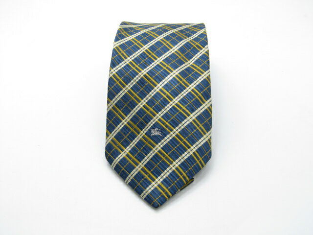 当店でのお買物でプラス5倍ポイントアップ♪【売れ筋】【中古ネクタイ】メール便対応OKburberrysバーバリーズネクタイ【チェック系】【ブルー系】【ランクA】【ネクタイ中古】
