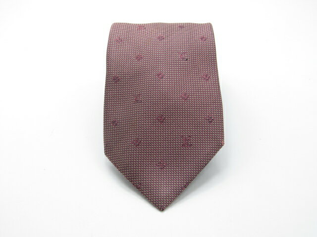 ブラックフライデー♪全品P10倍【中古ネクタイ】【値下げ】メール便対応OKLOUISVUITTONルイヴィトンネクタイ【パターン・規則柄系】【赤茶系】【ランクB】【ネクタイ中古】
