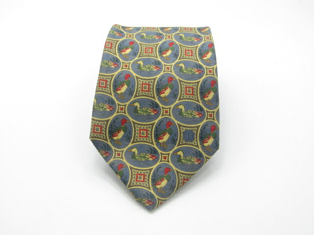 Rakuten - 当店でのお買物でSPUトータルP5倍～♪【売れ筋】【値下げ】【中古ネクタイ】メール便対応OKdunhill ダンヒルネクタイ【パターン・規則柄系】【ブルー系】【ランクB】【ネクタイ中古】