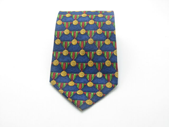 Rakuten - 月末も当店でお買物でお買い物♪P10倍【売れ筋】【大処分】【中古ネクタイ】メール便対応OKdunhill ダンヒルネクタイ【パターン・規則柄系】【ネイビー系】【ランクB】【ネクタイ中古】