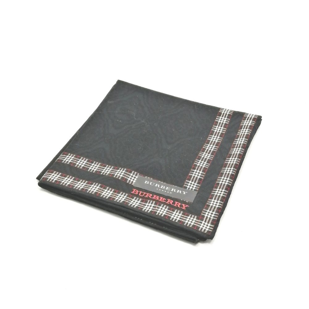 お買い物マラソン♪全品P10倍メール便対応OK【売れ筋】【未使用ハンカチ】BURBERRYバーバリーハンカチ【ブラック系】